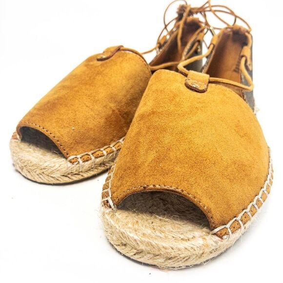 New Apt 9 Espadrille Lace Up Sandals Cognac Tobacco Sz 7M - Picture 6 of 10